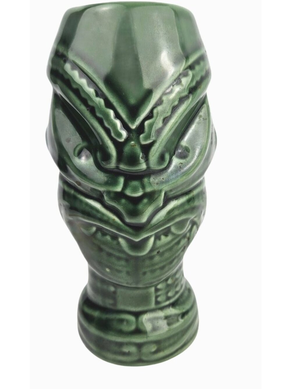 TIKI Mug Vase Head Hunter Green Decor DW136G Hawaiian Aloha